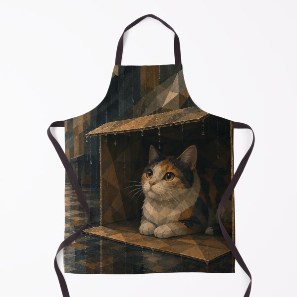 Item preview, Calico Stray Cat Hiding from the Rain designed and sold by Mindworx21.