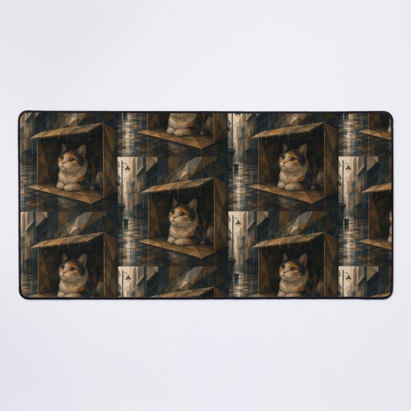 Item preview, Calico Stray Cat Hiding from the Rain designed and sold by Mindworx21.