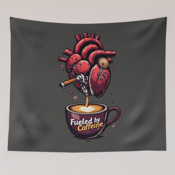 Item preview, Fueled by Caffeine – Crimson Steampunk Heart Coffee Machine designed and sold by Shift-Bloom.