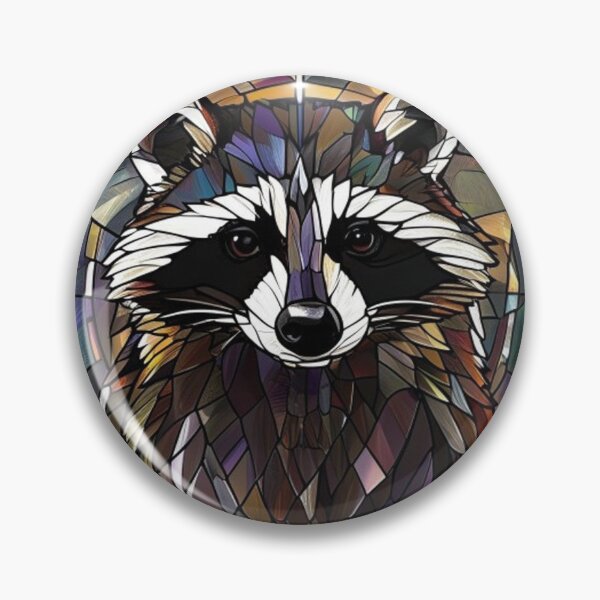 Item preview, Stained Glass Window Jimothy Raccoon Colorful Meme designed and sold by Gurjeetpixelart.