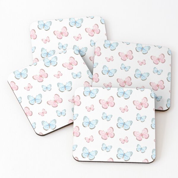 Item preview, Pastel Blue & Pink Butterfly Seamless Pattern | Cute Aesthetic Floral Design designed and sold by     Fatma Creates.