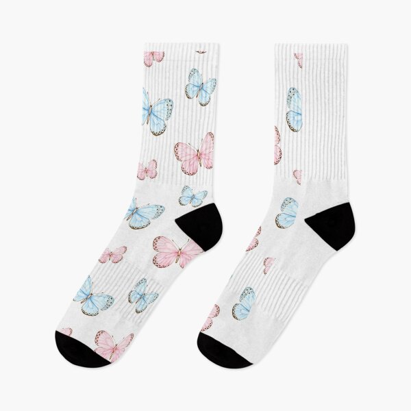Item preview, Pastel Blue & Pink Butterfly Seamless Pattern | Cute Aesthetic Floral Design designed and sold by     Fatma Creates.
