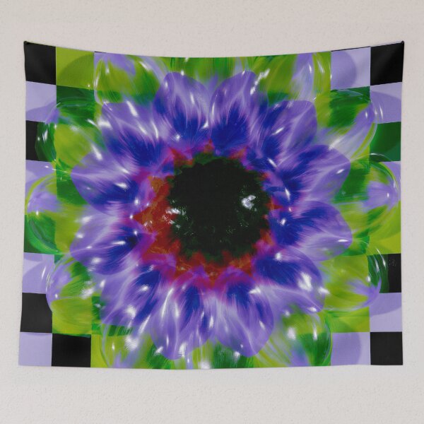 Item preview, Glossy Purple Flower Checkerboard designed and sold by bubblegoth.