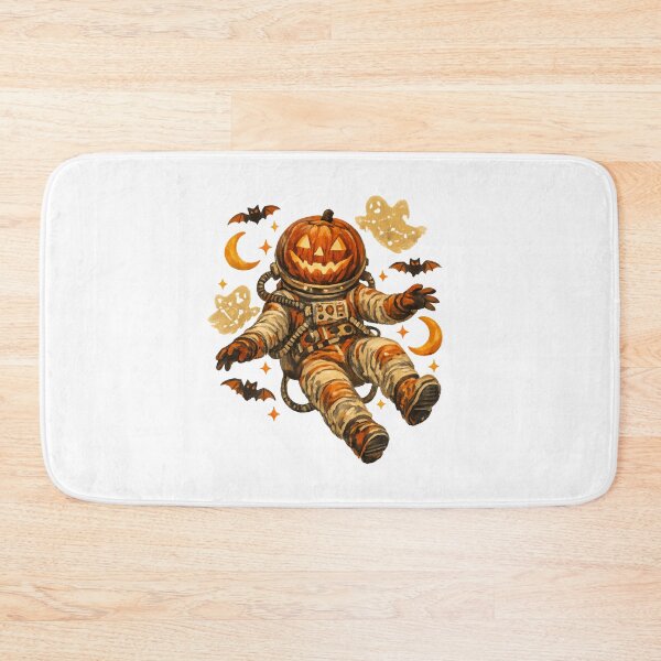 Item preview, Pumpkin Astronaut | Vintage Halloween Space Art | Jack O Lantern Cosmonaut | Cute Spooky Ghosts | Retro Autumn Galaxy designed and sold by MrDev.