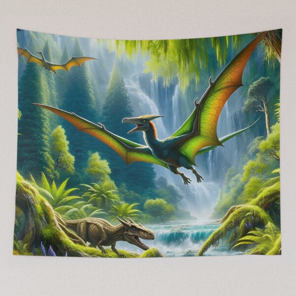 Item preview, Pterodactyl Soars in an Ancient Forest designed and sold by TinCatOutPost.
