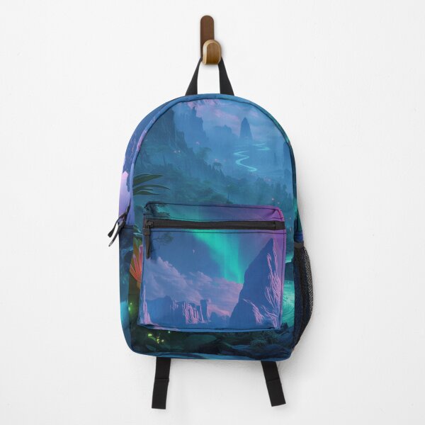 Item preview, Celestial Bioluminescent Mountain Alien Landscape designed and sold by Luminous Wilds.