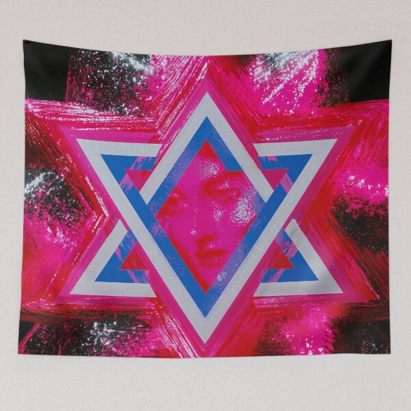 Item preview, Neon Pink Star of David Geometry designed and sold by bubblegoth.