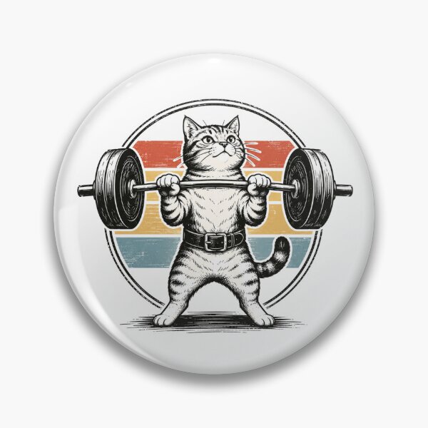 Item preview, Strong Weightlifting Cat Vintage Gym Fitness designed and sold by Moizento.
