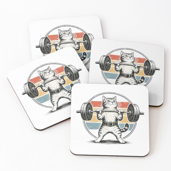 Item preview, Strong Weightlifting Cat Vintage Gym Fitness designed and sold by Moizento.