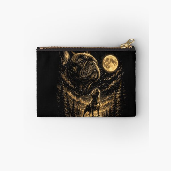 Item preview, French Bulldog Under the Moon | Mystical Night Vintage Style Dog Art designed and sold by BrokenLabel.