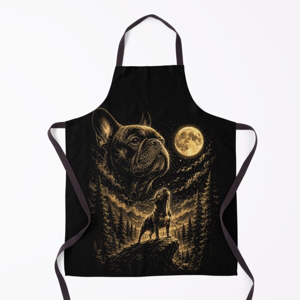 Item preview, French Bulldog Under the Moon | Mystical Night Vintage Style Dog Art designed and sold by BrokenLabel.