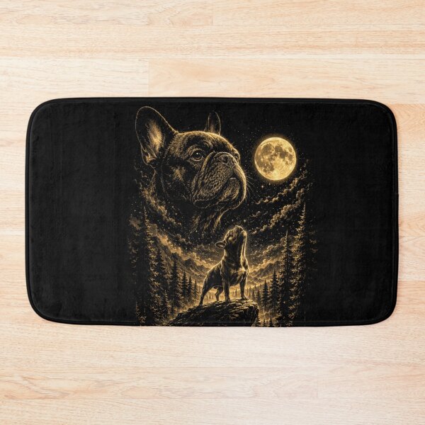 Item preview, French Bulldog Under the Moon | Mystical Night Vintage Style Dog Art designed and sold by BrokenLabel.