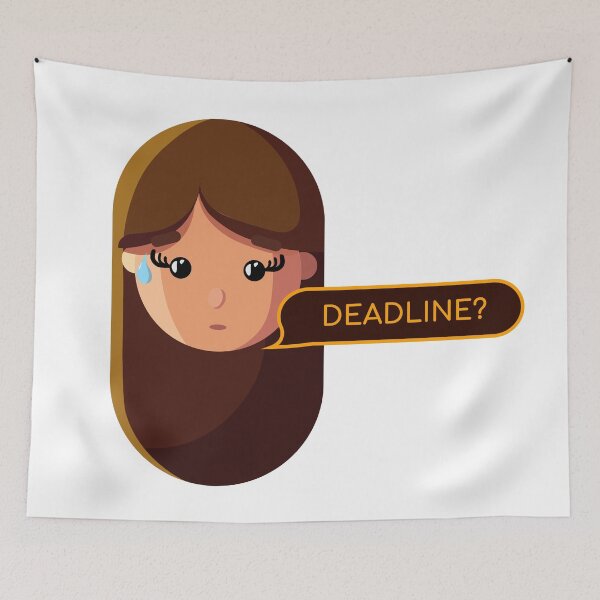 Item preview, Deadline Panic | Funny Creative Girl Sticker designed and sold by Creatory.studio.