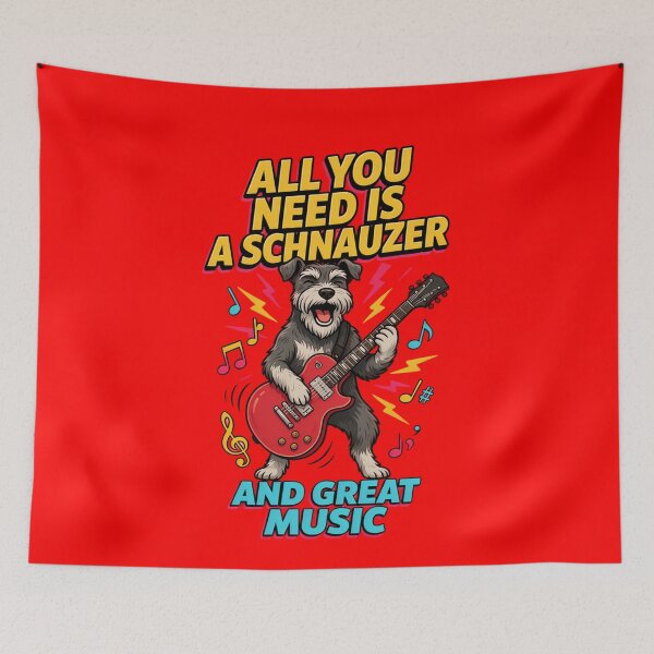 Item preview, Dog Pet Owner Art Design All You Need Is A Schnauzer And Great Music designed and sold by fantasticdesign.