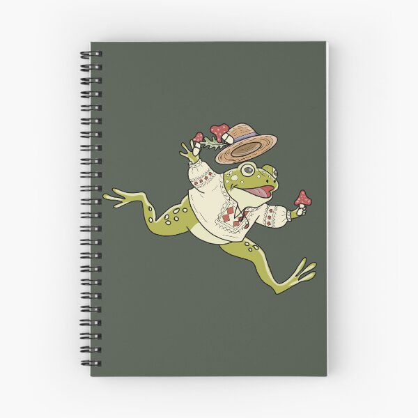 Item preview, Frog Cottagecore Dancing with Mushrooms & Folk Embroidery designed and sold by LeshanArt.