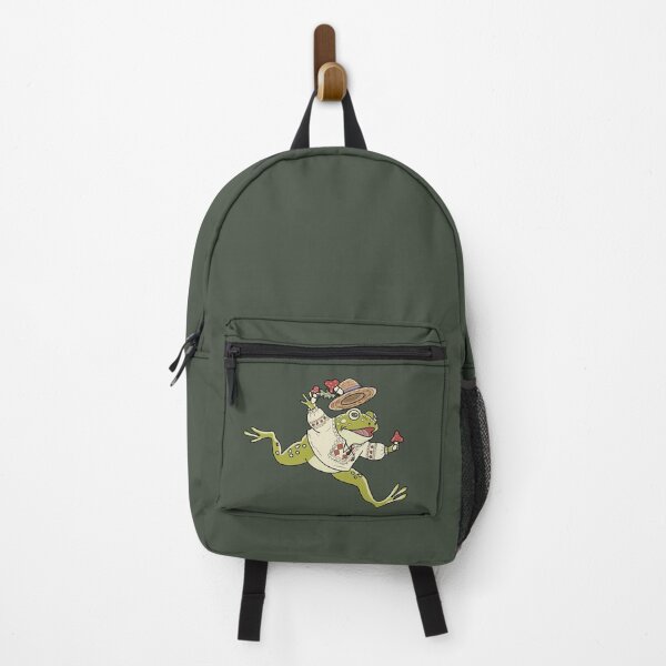 Item preview, Frog Cottagecore Dancing with Mushrooms & Folk Embroidery designed and sold by LeshanArt.