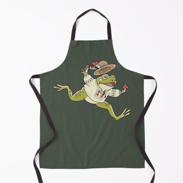 Item preview, Frog Cottagecore Dancing with Mushrooms & Folk Embroidery designed and sold by LeshanArt.