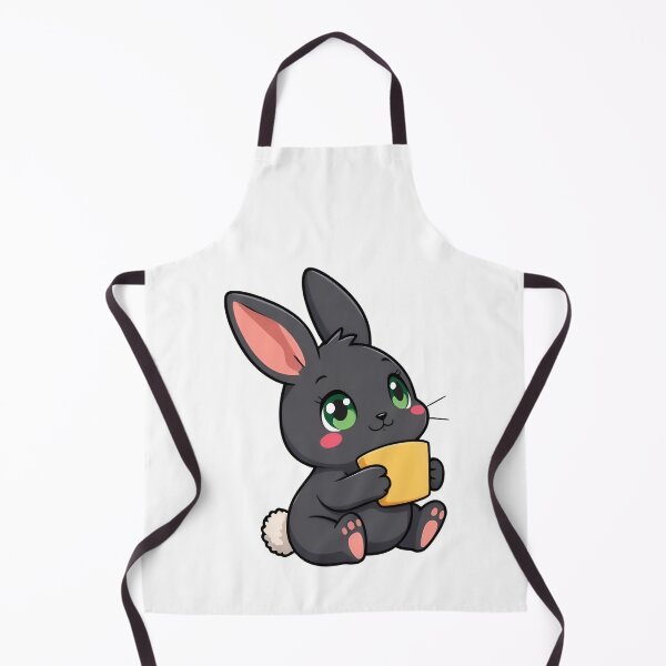 Item preview, Cute kawaii black bunny with a yellow cup 01 designed and sold by ChameleonStars.