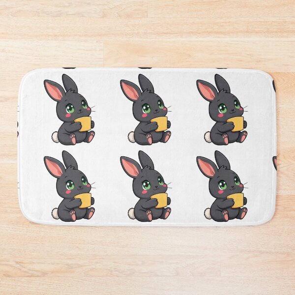 Item preview, Cute kawaii black bunny with a yellow cup 01 designed and sold by ChameleonStars.