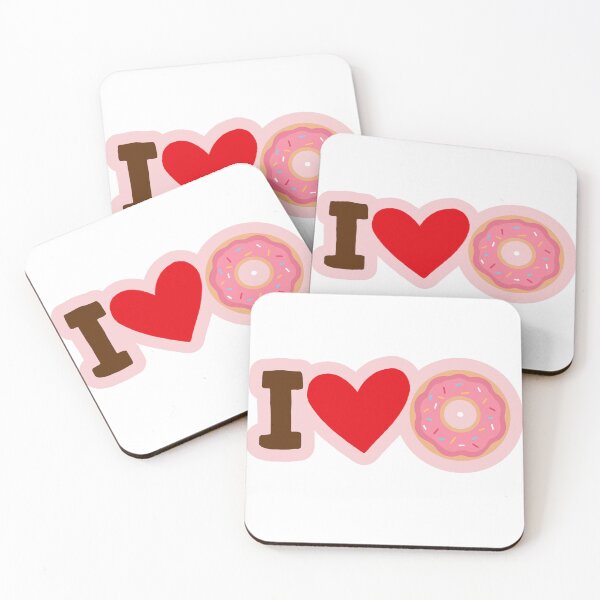 Item preview, I LOVE DONUTS Funny Dessert Breakfast Snacks Food Sticker designed and sold by SandriaSays.
