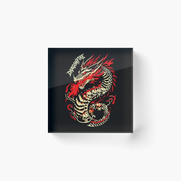 Item preview, Dragonfire Shirt – Infernal Skeleton Dragon designed and sold by VikArtStudio.