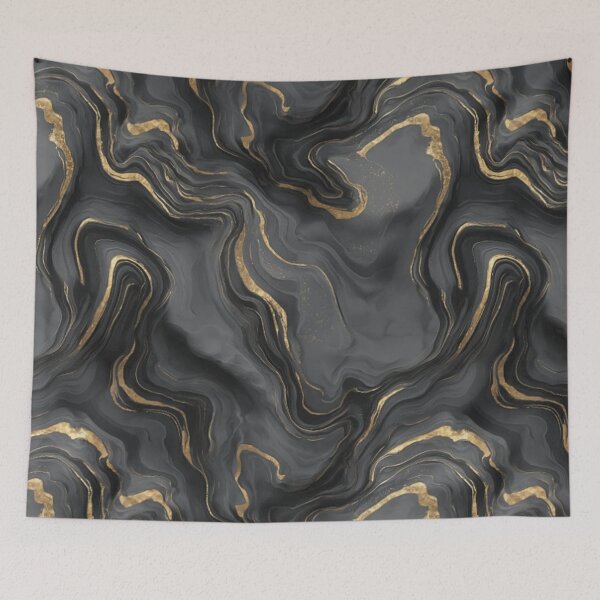 Item preview, Black & Gold Liquid Marble Abstract Pattern and Luxury Modern Agate Design designed and sold by Pickachoo.