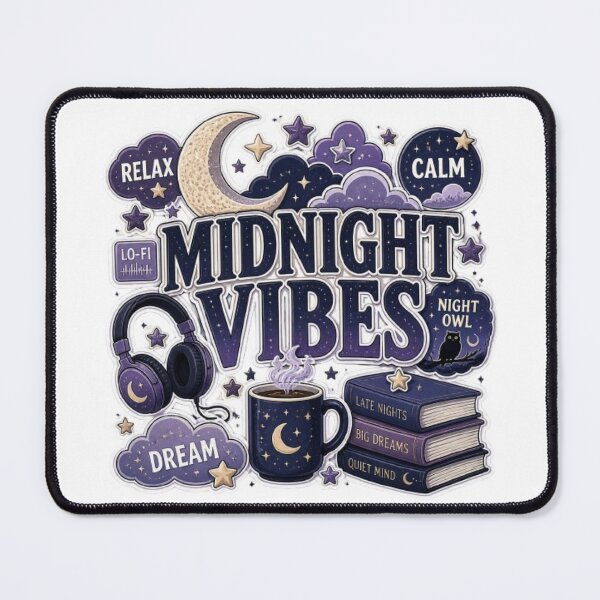 Item preview, MIDNIGHT VIBES Sticker | Lo-Fi Aesthetic Graffiti Design | Cozy Night Music Vinyl Decal designed and sold by Stylestickers55.