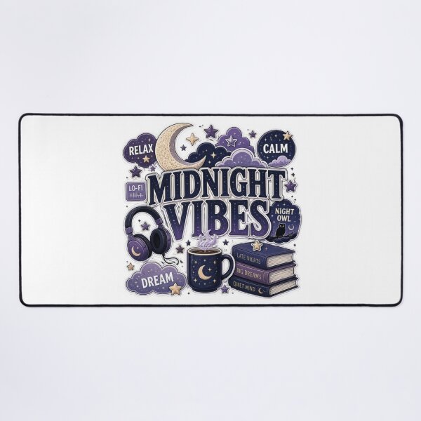 Item preview, MIDNIGHT VIBES Sticker | Lo-Fi Aesthetic Graffiti Design | Cozy Night Music Vinyl Decal designed and sold by Stylestickers55.