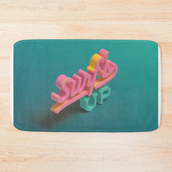 Item preview, Surf's Up 3D Typography in Pink Yellow and Mint designed and sold by AniDragonfly.