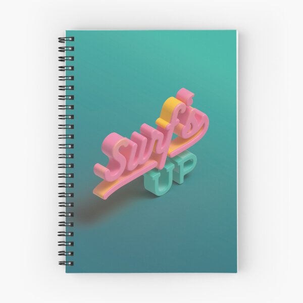 Item preview, Surf's Up 3D Typography in Pink Yellow and Mint designed and sold by AniDragonfly.