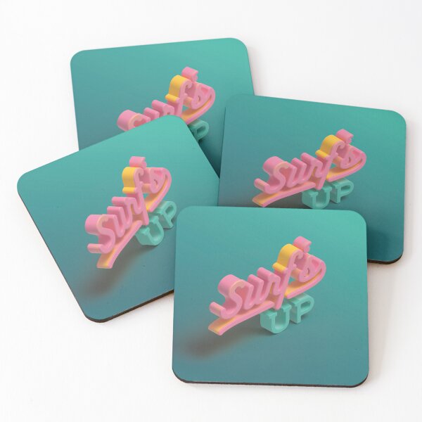 Item preview, Surf's Up 3D Typography in Pink Yellow and Mint designed and sold by AniDragonfly.
