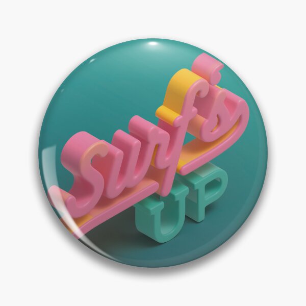 Item preview, Surf's Up 3D Typography in Pink Yellow and Mint designed and sold by AniDragonfly.