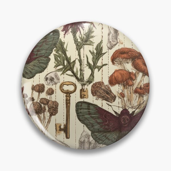 Item preview, Dark Academia Gothic Moth and Skull Vintage Cabinet of Curiosities Pattern designed and sold by VectorForge.