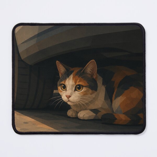 Item preview, Afraid Calico Stray Cat Hiding Under a Car designed and sold by Mindworx21.