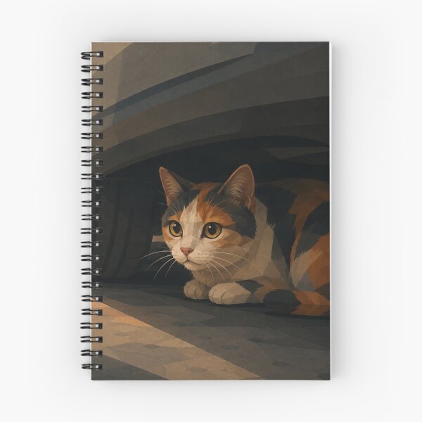 Item preview, Afraid Calico Stray Cat Hiding Under a Car designed and sold by Mindworx21.