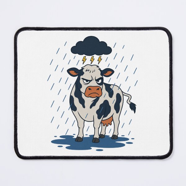 Item preview, Moo-dy Angry Holstein in Rain Animal-pun Humor designed and sold by MOSIDRIP™.