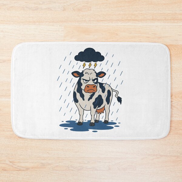 Item preview, Moo-dy Angry Holstein in Rain Animal-pun Humor designed and sold by MOSIDRIP™.