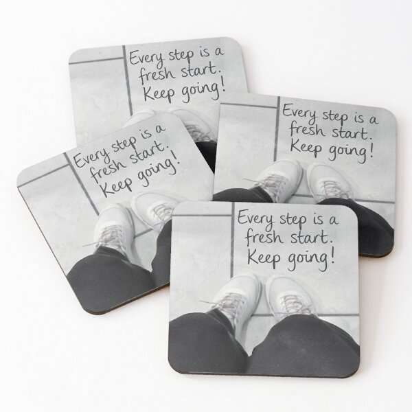 Item preview, Every Step is a Fresh Start Inspirational Quote Sneaker Aesthetic Print designed and sold by Nakrisa.