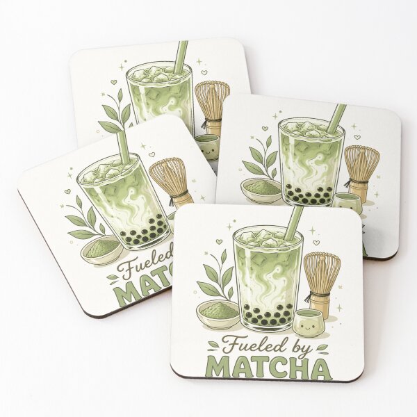 Item preview, Fueled by Matcha Minimalist Aesthetic | Cute Iced Matcha Latte Line Art | Pastel Coffee & Tea Lover Design designed and sold by LuxeBuzz.