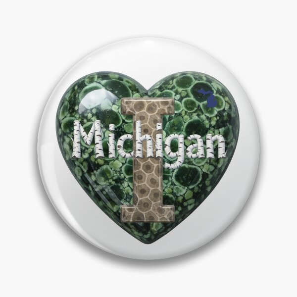 Item preview, I Love Michigan | Great Lakes Stone Art designed and sold by FreshWaterWares.