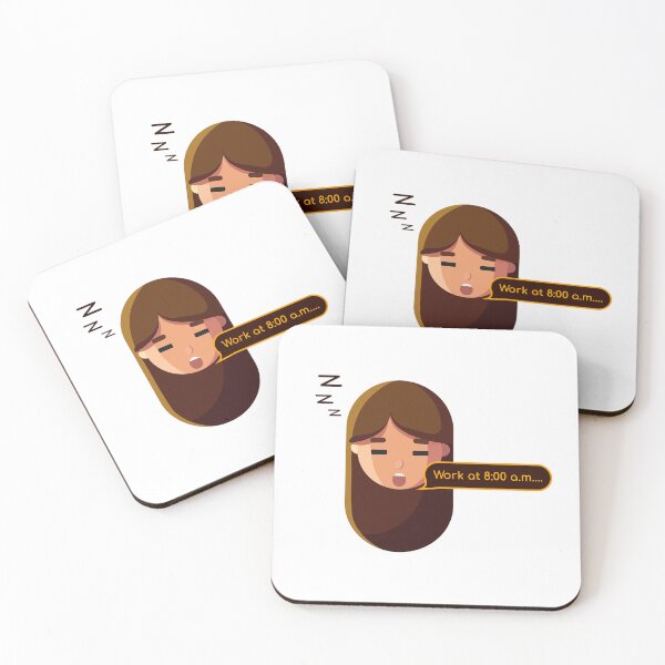 Item preview, Work at 8:00 A.M. | Funny Morning Sticker designed and sold by Creatory.studio.