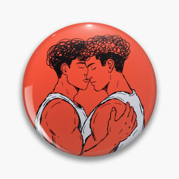Item preview, Red Embrace – Modern Queer Lovers Line Art designed and sold by gayishdesign.