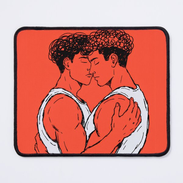 Item preview, Red Embrace – Modern Queer Lovers Line Art designed and sold by gayishdesign.
