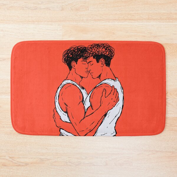 Item preview, Red Embrace – Modern Queer Lovers Line Art designed and sold by gayishdesign.