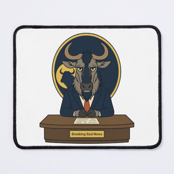 Item preview, Wildebeest Breaking Bad News Animal-pun Humor designed and sold by MOSIDRIP™.