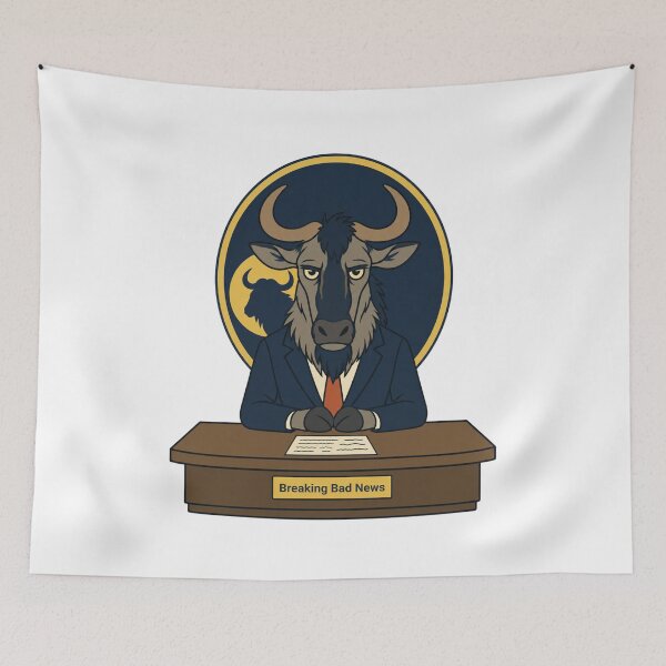Item preview, Wildebeest Breaking Bad News Animal-pun Humor designed and sold by MOSIDRIP™.