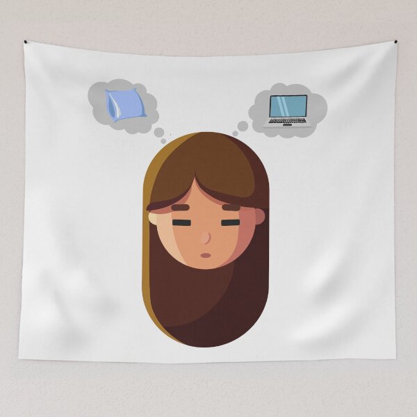 Item preview, Sleep or Work? | Funny Creative Girl Sticker designed and sold by Creatory.studio.