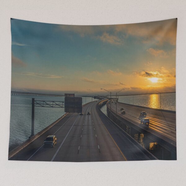 Item preview, Coastal Highway Sunrise Wall Art at Golden Hour designed and sold by Jiantmindworks.