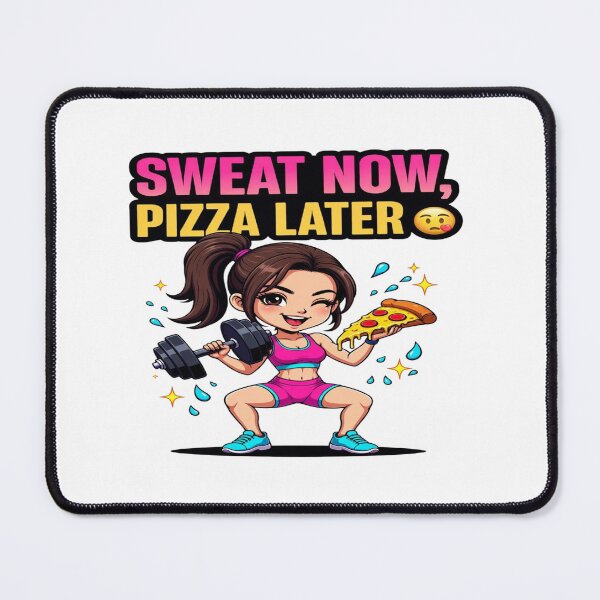 Item preview, Sweat Now, Pizza Later Funny Gym T-Shirt | Cute Fitness Girl Graphic Tee | Workout Motivation & Pizza Lover Shirt designed and sold by Sushikidsntod.