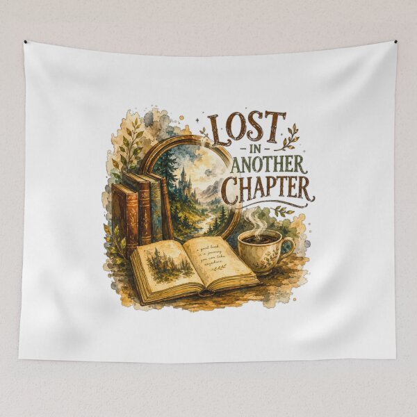 Item preview, Lost in Another Chapter Vintage Book Lover Watercolor Reading Design designed and sold by Noirvasca.